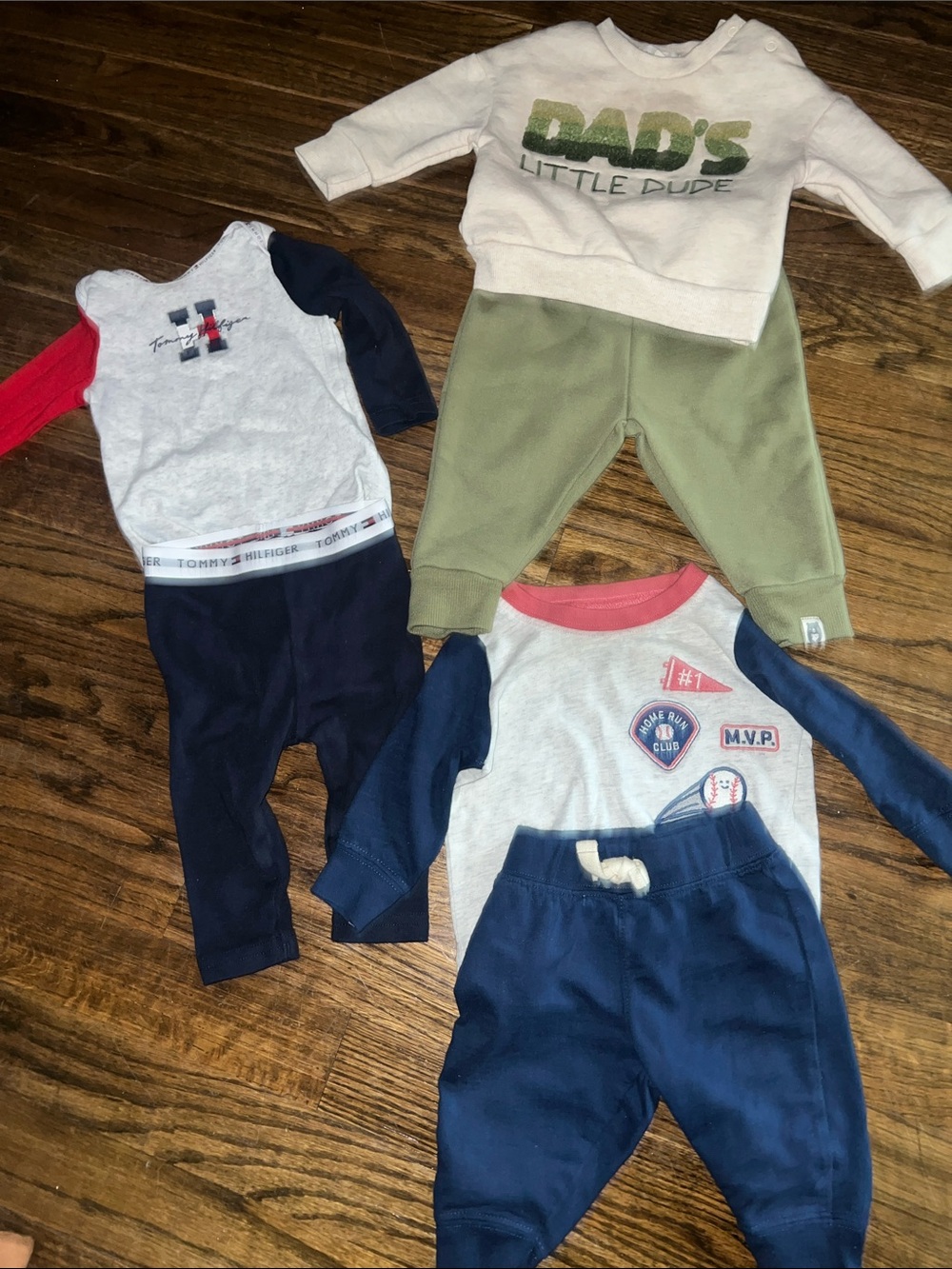 Mixed Baby Outfit Bundle with Navy, Olive & Cream Tops